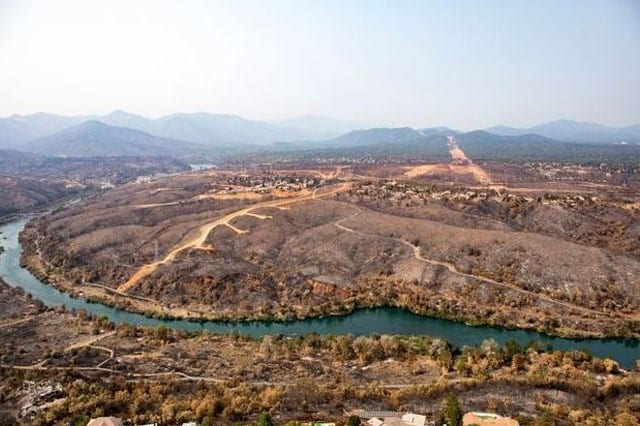 Landscape showing the Carr Fire